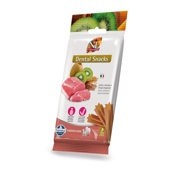 Petisco Dental N&D Tropical para Cães de Raças Médias e Grandes Sabor Suíno 100g