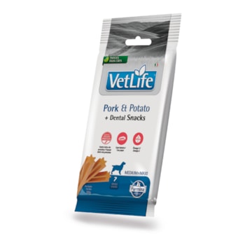 Petisco Dental Vet Life Pork Potato para Cães de Raças Médias e Grandes 100g