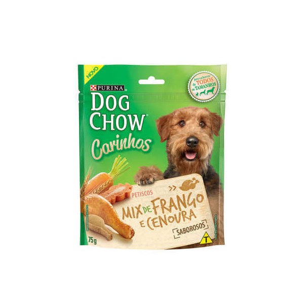 Petisco Purina Dog Chow Carinhos Mix de Frango e Cenoura - Cães Adultos