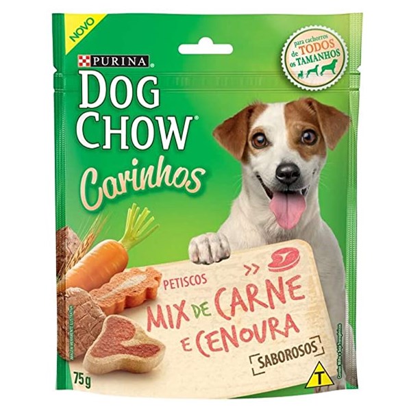 Petisco Purina Dog Chow Carinhos Mix de Frango e Cenoura Raças Pequenas - Cães Adultos
