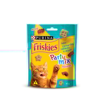 Petisco Purina Friskies Party Mix Camarão, Salmão e Atum - Gatos Adultos Petisco Purina Friskies Party Mix Camarão, Salmão e Atum - Gatos Adultos