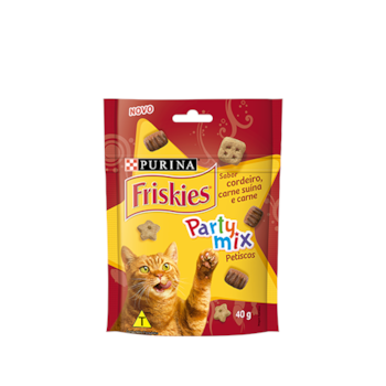 Petisco Purina Friskies Party Mix Cordeiro, Carne Suína e Carne - Gatos Adultos Petisco Purina Friskies Party Mix Cordeiro, Carne Suína e Carne - Gatos Adultos