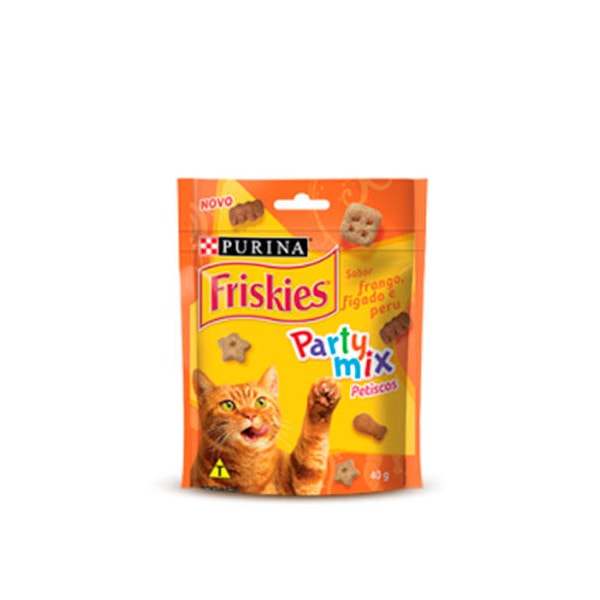 Petisco Purina Friskies Party Mix Frango, Fígado e Peru - Gatos Adultos Petisco Purina Friskies Party Mix Frango, Fígado e Peru - Gatos Adultos