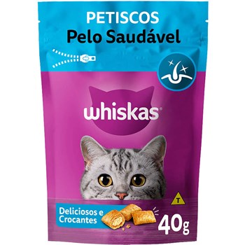 Petisco Whiskas Temptations Pelo Saudável para Gatos Adultos 40 g - Whiskas