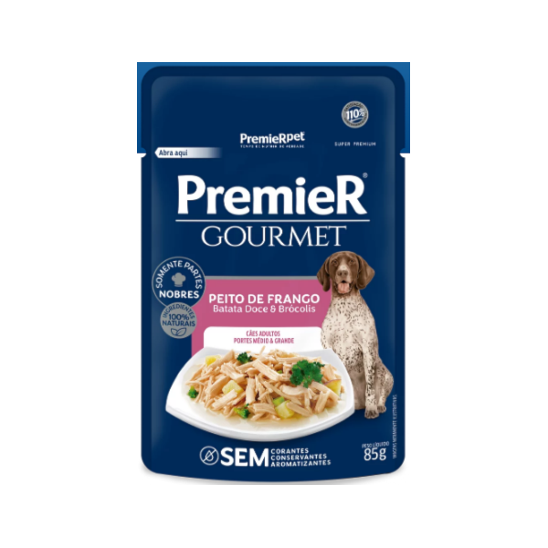 Premier Gourmet Sache Cães Adulto Med/Grande Frango 85g - Premier