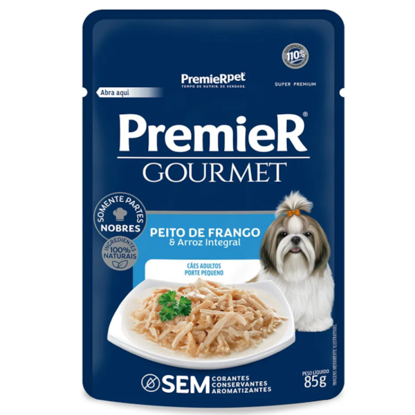 Premier Gourmet Sachê Cães Adulto Pequeno Frango 85g - Premier Premier Gourmet Sachê Cães Adulto Pequeno Frango 85g - Premier