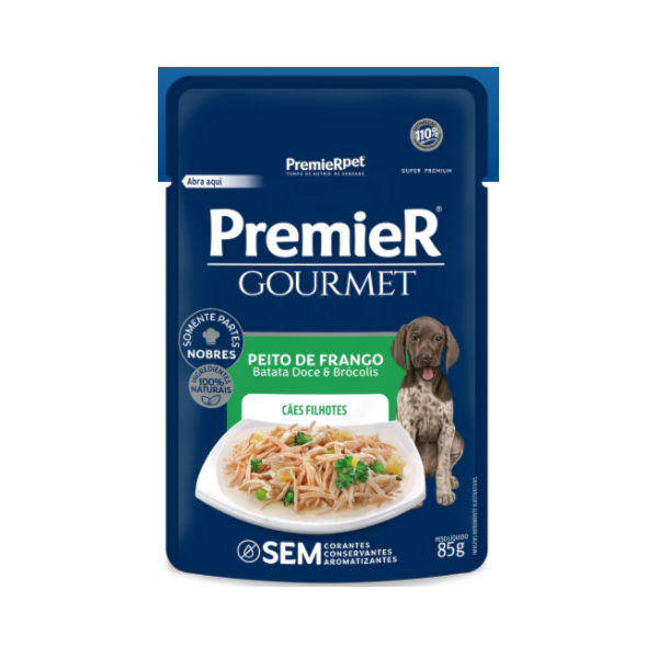 Premier Gourmet Sachê Cães Filhotes Frango 85g - Premier Premier Gourmet Sachê Cães Filhotes Frango 85g - Premier