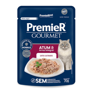 Premier Gourmet Sachê Gatos Adultos Atum 70g - Premier Premier Gourmet Sachê Gatos Adultos Atum 70g - Premier