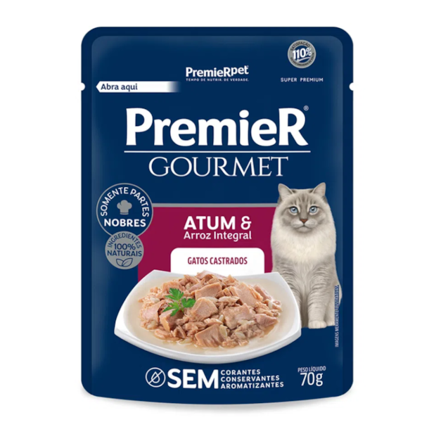 Premier Gourmet Sachê Gatos Adultos Atum 70g - Premier Premier Gourmet Sachê Gatos Adultos Atum 70g - Premier