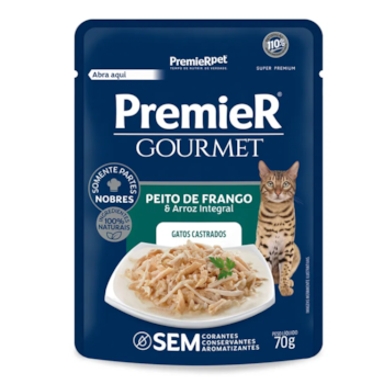 Premier Gourmet Sachê Gatos Adultos Frango 70g - Premier Premier Gourmet Sachê Gatos Adultos Frango 70g - Premier