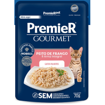 Premier Gourmet Sachê Gatos Filhote Frango 70g - Premier Premier Gourmet Sachê Gatos Filhote Frango 70g - Premier