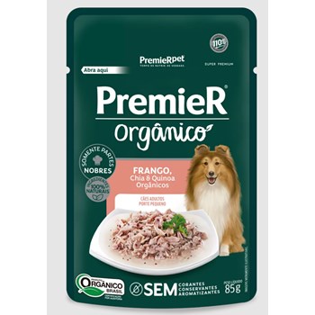 Premier Orgânico Sachê Cães Adultos Pequeno Porte Frango Chia e Quinoa - Premier