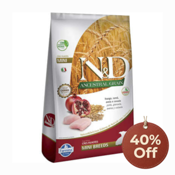 Promo N&D Ancestral Selection Cães Filhotes Mini Frango e Romã 10kg