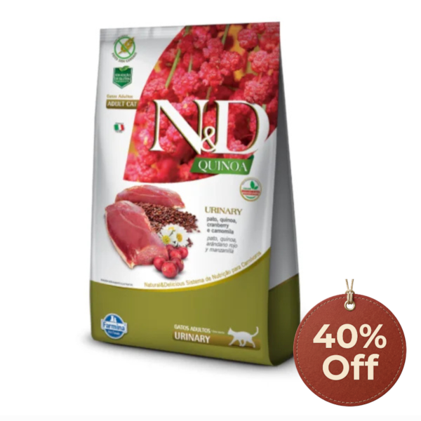 Promo N&D quinoa gatos adultos urinary pato 400g