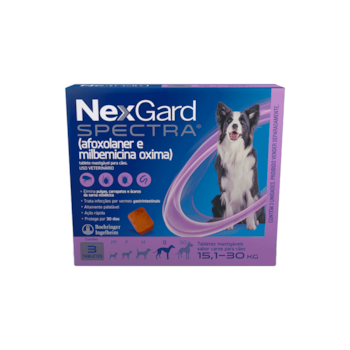 Promo Nexgard Spectra 15,1 a 30kg Combo para Cães de porte G - 3 Tabletes - Boehringer Ingelheim
