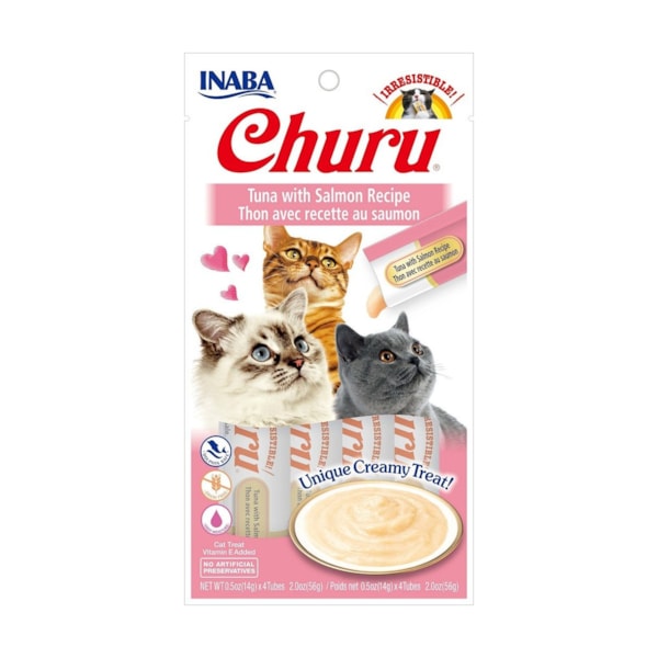 Purê Churu Atum e Salmão para Gatos 56g - Inaba Purê Churu Atum e Salmão para Gatos 56g - Inaba