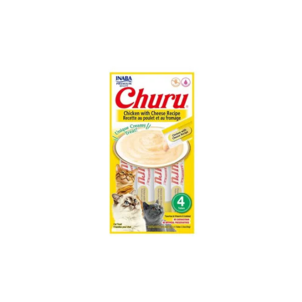 Purê Churu Frango e Quiejo para Gatos 56g - Inaba Purê Churu Frango e Quiejo para Gatos 56g - Inaba