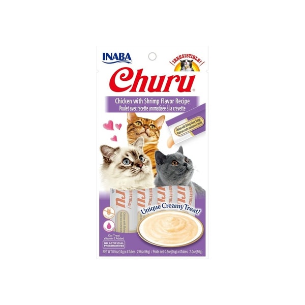 Purê Churu Galinha e Camarão para Gatos 56g - Inaba Purê Churu Galinha e Camarão para Gatos 56g - Inaba