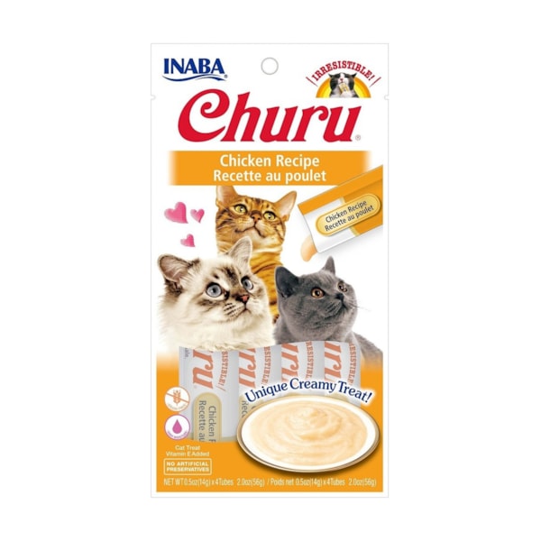 Purê Churu Galinha para Gatos 56g - Inaba Purê Churu Galinha para Gatos 56g - Inaba