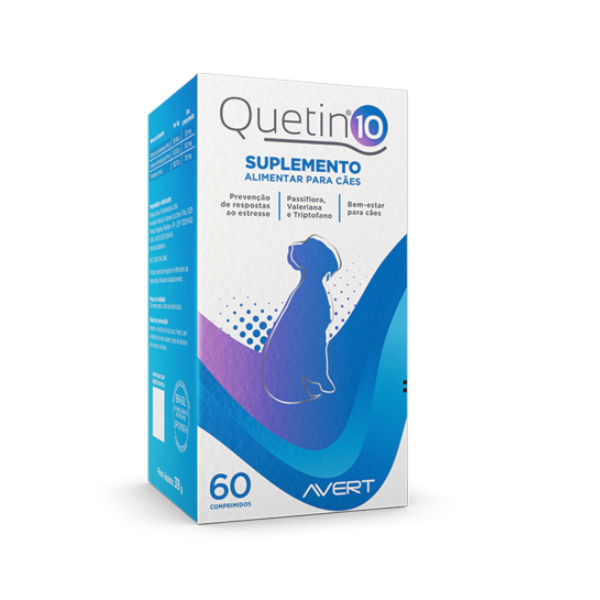 Quetin 10 Suplemento Para Cães 60 comprimidos - Avert Quetin 10 Suplemento Para Cães 60 comprimidos - Avert