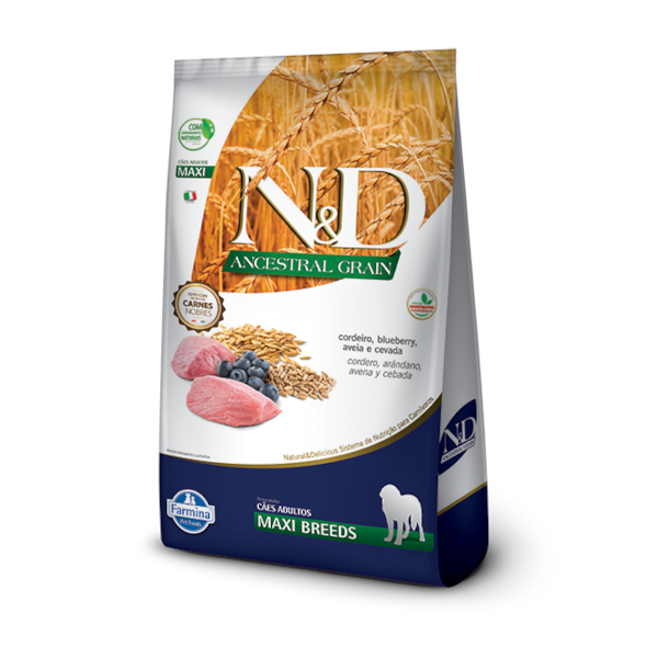Ração Farmina N&D Ancestral Grain Raças Grandes Cordeiro e Blueberry - Cães Adultos Ração Farmina N&D Ancestral Grain Raças Grandes Cordeiro e Blueberry - Cães Adultos