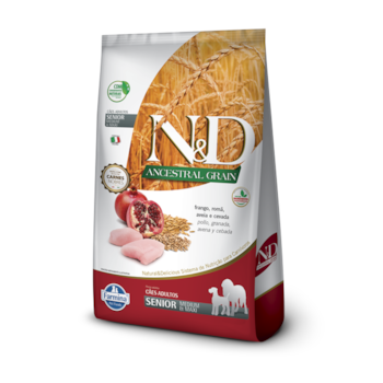 Ração Farmina N&D Ancestral Grain Raças Médias e Grandes Frango e Romã - Cães Idosos Ração Farmina N&D Ancestral Grain Raças Médias e Grandes Frango e Romã - Cães Idosos