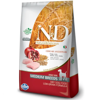 Ração Farmina N&D Low Grain Raças Médias Frango e Romã - Cães Adultos Ração Farmina N&D Low Grain Raças Médias Frango e Romã - Cães Adultos