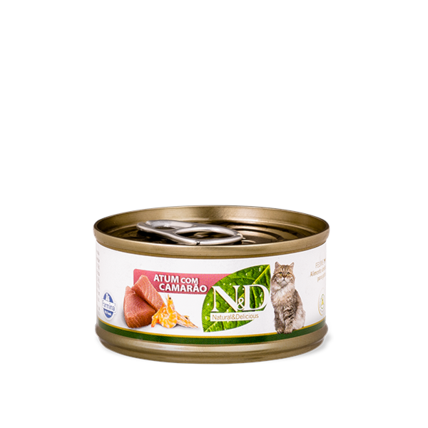 Ração Farmina N&D Prime Lata Atum com Camarão - Gatos Adultos Ração Farmina N&D Prime Lata Atum com Camarão - Gatos Adultos
