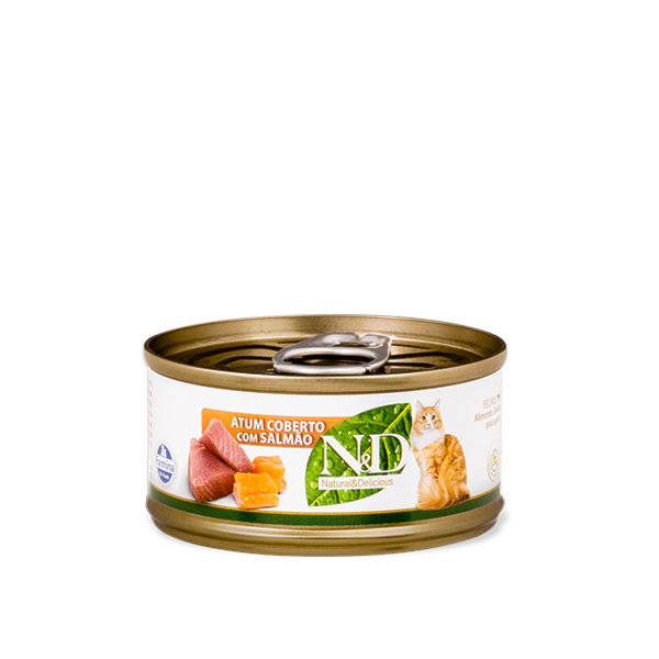 Ração Farmina N&D Prime Lata Atum com Cobertura de Salmão - Gatos Adultos Ração Farmina N&D Prime Lata Atum com Cobertura de Salmão - Gatos Adultos
