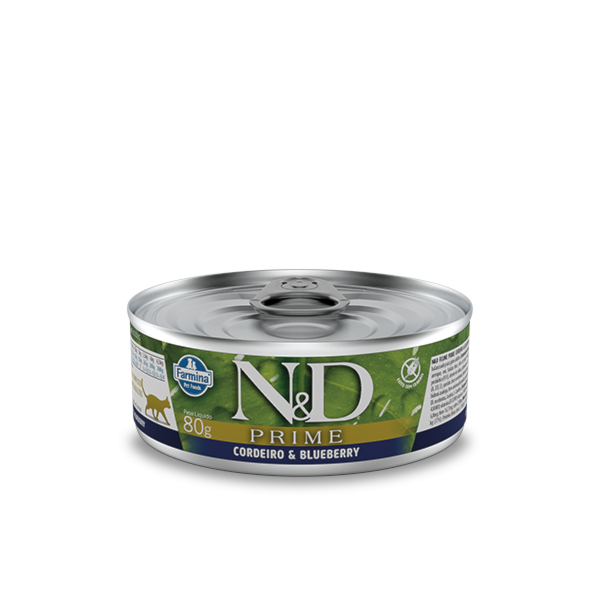 Ração Farmina N&D Prime Lata Cordeiro e Blueberry - Gatos Adultos Ração Farmina N&D Prime Lata Cordeiro e Blueberry - Gatos Adultos