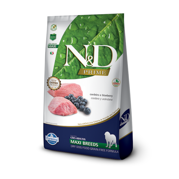 Ração Farmina N&D Prime Raças Grandes Cordeiro e Blueberry - Cães Adultos