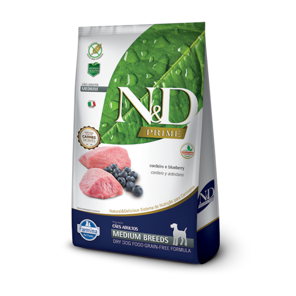 Ração Farmina N&D Prime Raças Médias Cordeiro e Blueberry - Cães Adultos Ração Farmina N&D Prime Raças Médias Cordeiro e Blueberry - Cães Adultos