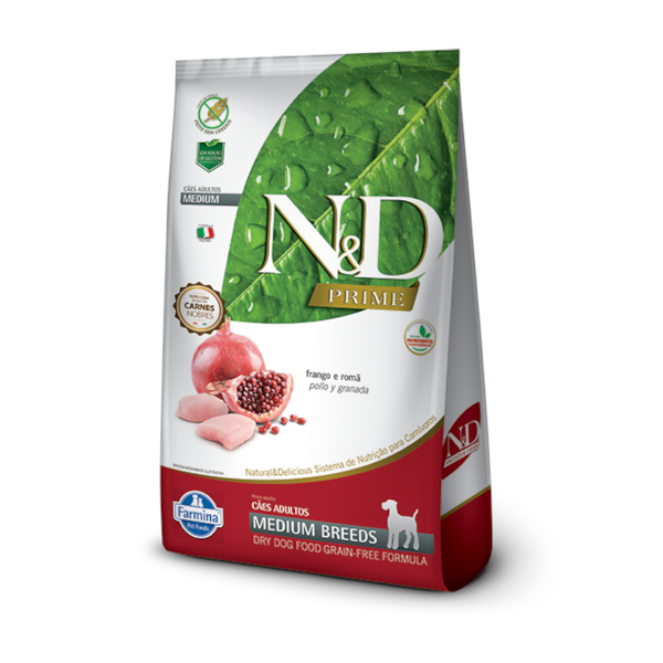 Ração Farmina N&D Prime Raças Médias Frango e Romã - Cães Adultos Ração Farmina N&D Prime Raças Médias Frango e Romã - Cães Adultos