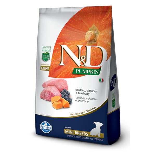 Ração Farmina N&D Pumpkin Raças Pequenas Cordeiro, Abóbora e Bluberry - Cães Filhotes Ração Farmina N&D Pumpkin Raças Pequenas Cordeiro, Abóbora e Bluberry - Cães Filhotes