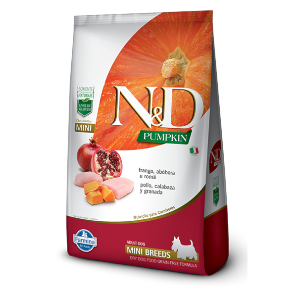 Ração Farmina N&D Pumpkin Raças Pequenas Frango, Abóbora e Romã - Cães Adultos Ração Farmina N&D Pumpkin Raças Pequenas Frango, Abóbora e Romã - Cães Adultos