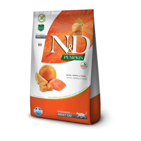 Ração Farmina N&D Pumpkin Salmão, Abóbora e Laranja - Gatos Adultos Ração Farmina N&D Pumpkin Salmão, Abóbora e Laranja - Gatos Adultos