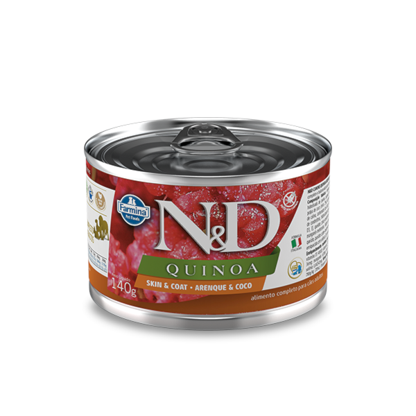Ração Farmina N&D Quinoa Lata Skin & Coat Arenque e Coco - Cães Adultos Ração Farmina N&D Quinoa Lata Skin & Coat Arenque e Coco - Cães Adultos