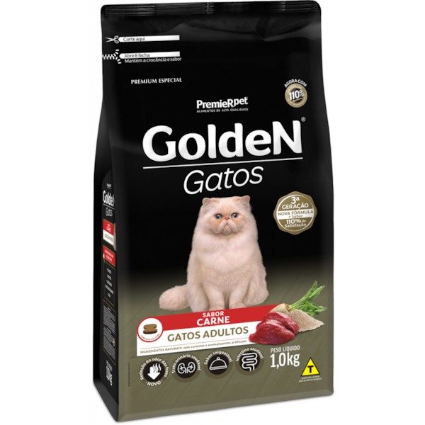 Ração Golden Carne Gatos Adultos - Golden Ração Golden Carne Gatos Adultos - Golden