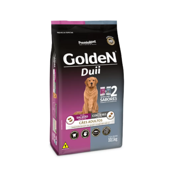 Ração Golden Duii Salmão e Cordeiro Cães Adultos 10,1 kg - Golden Ração Golden Duii Salmão e Cordeiro Cães Adultos 10,1 kg - Golden
