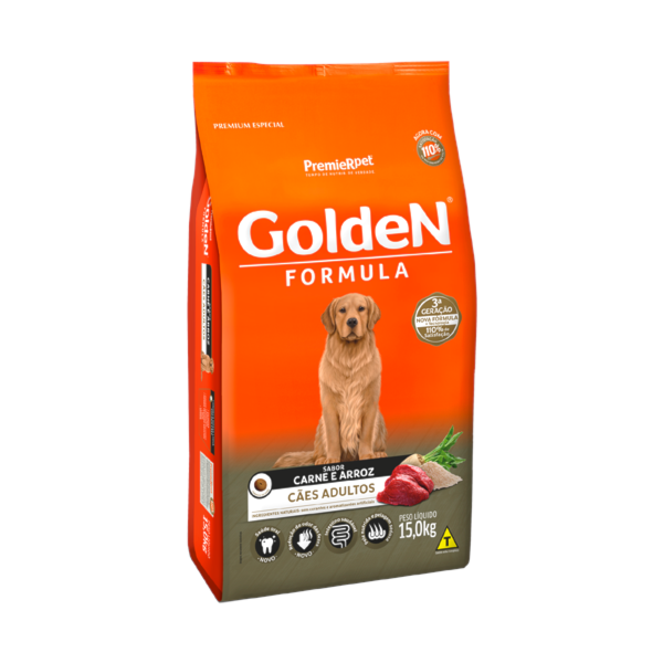 Ração Golden Formula Carne e Arroz Cães Adultos - Golden