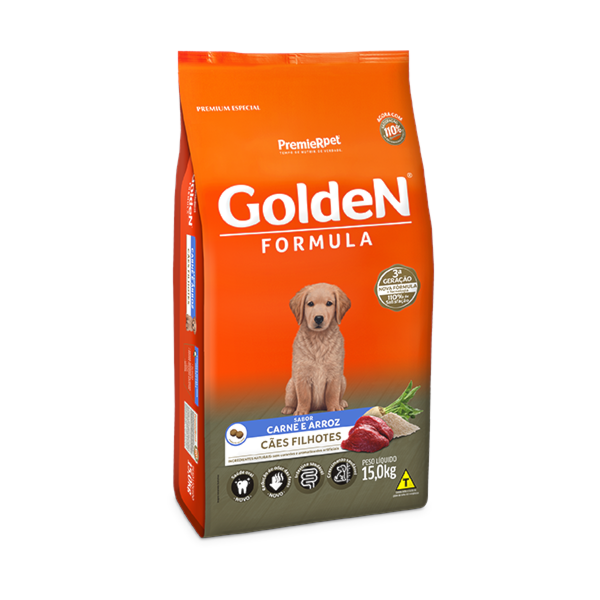 Ração Golden Formula Carne e Arroz Cães Filhotes - Golden