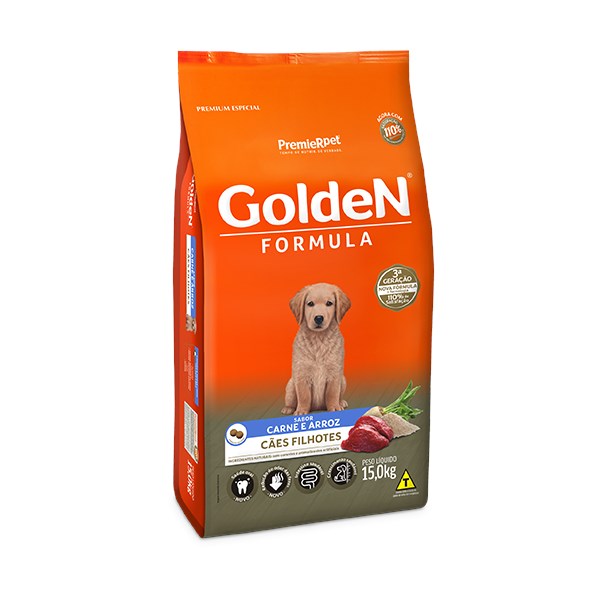 Ração Golden Formula Carne e Arroz Cães Filhotes - Golden