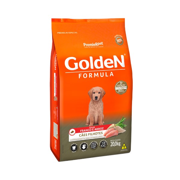 Ração Golden Formula Frango e Arroz Cães Filhotes - Golden