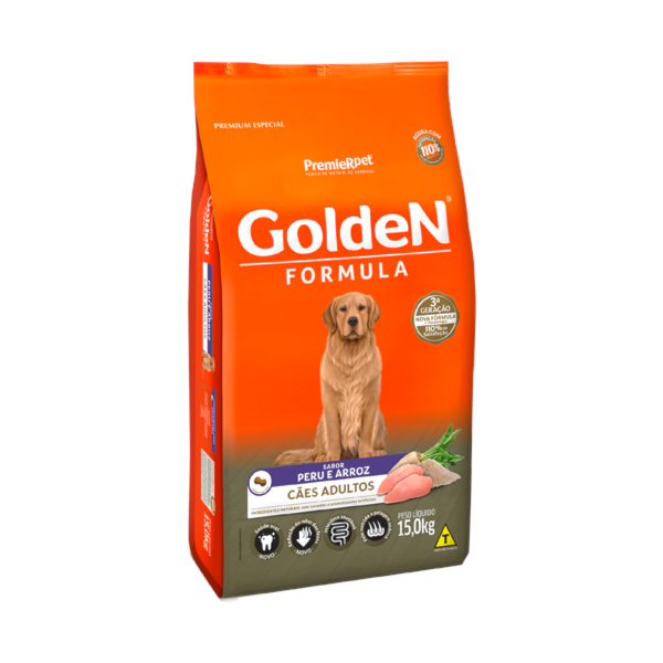 Ração Golden Formula Peru e Arroz Cães Adultos - Golden Ração Golden Formula Peru e Arroz Cães Adultos - Golden