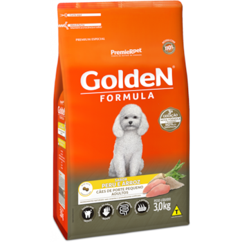 Ração Golden Formula Peru e Arroz Raças Pequenas Cães Adultos - Golden Ração Golden Formula Peru e Arroz Raças Pequenas Cães Adultos - Golden
