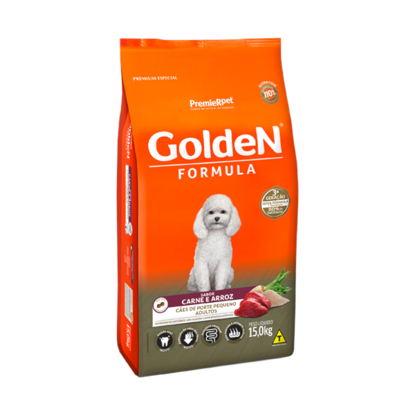Ração Golden Formula Raças Pequenas Carne e Arroz Cães Adultos - Golden Ração Golden Formula Raças Pequenas Carne e Arroz Cães Adultos - Golden