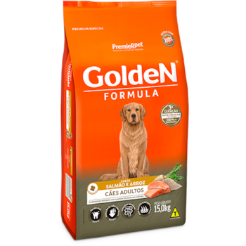 Ração Golden Formula Salmão e Arroz Cães Adultos - Golden Ração Golden Formula Salmão e Arroz Cães Adultos - Golden