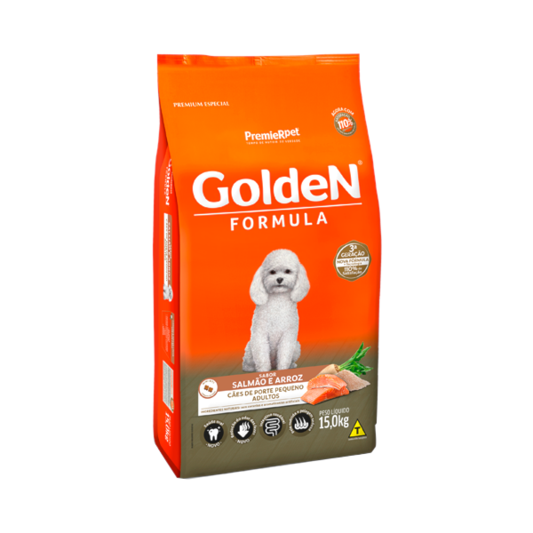 Ração Golden Formula Salmão e Arroz Raças Pequenas Cães Adultos - Golden