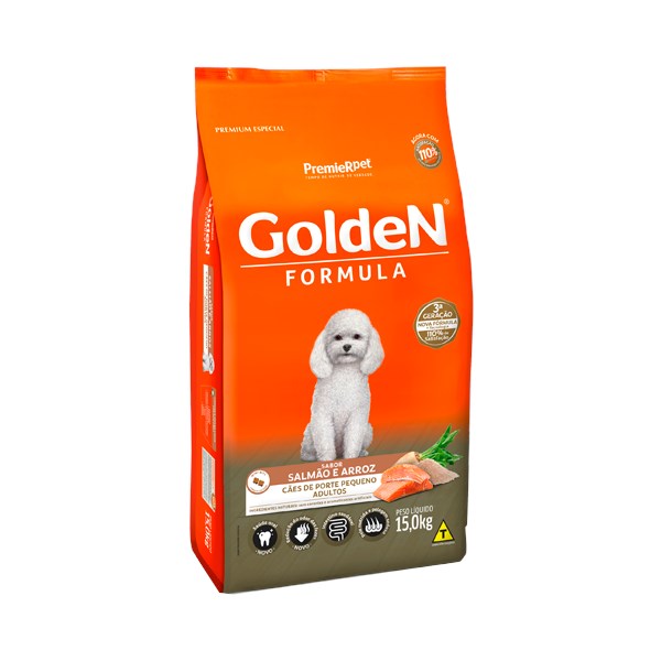 Ração Golden Formula Salmão e Arroz Raças Pequenas Cães Adultos - Golden