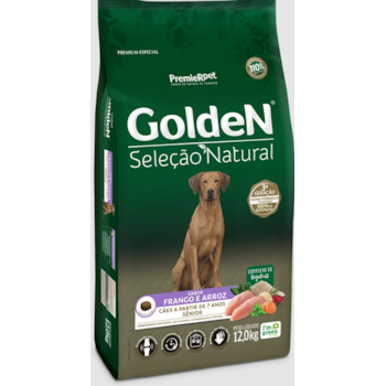 Ração Golden Seleção Natural Cães Sênior Sabor Frango & Arroz 12kg - Golden Ração Golden Seleção Natural Cães Sênior Sabor Frango & Arroz 12kg - Golden